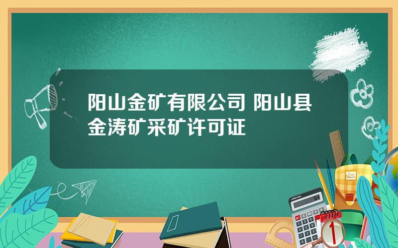 阳山金矿有限公司 阳山县金涛矿采矿许可证